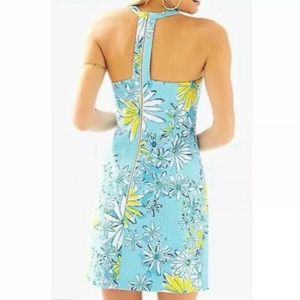 Lilly Pulitzer Grayes Breakwater Blue Daisy Shift Dress Size 2 Dance All Over - Picture 13 of 13